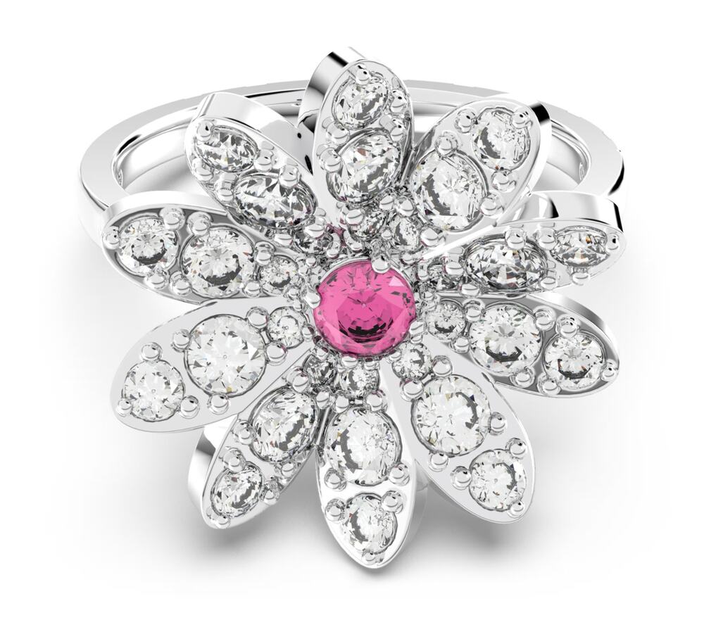 Swarovski Eternal Flower ring Flower, Pink, Mixed metal finish 55/ 7 USA